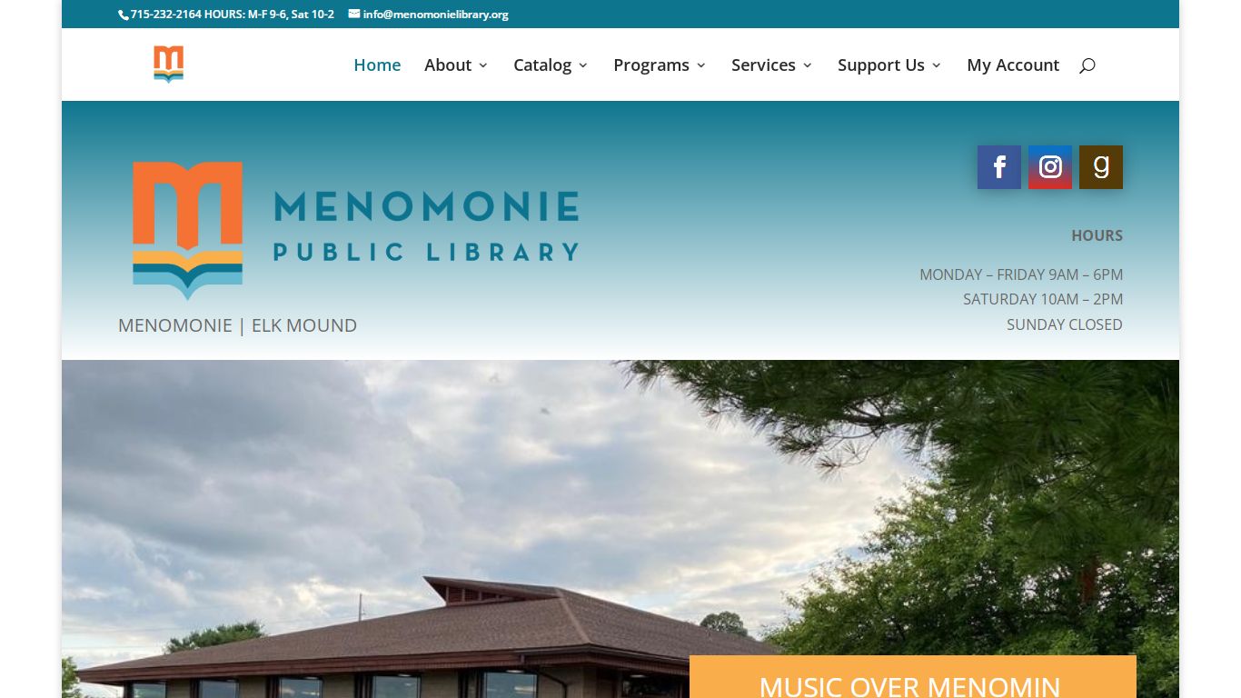 Menomonie Public Library serving Dunn County in Wisconsin